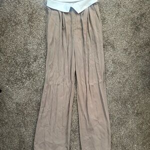 Reformation Stylish Tan Wide-Leg Pants